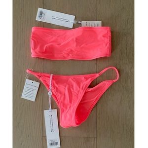 White Fox Neon Peach Bikini Set
